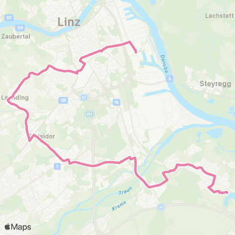 Linz AG Linien Linz Fernheizkraftwerk - Linz Pichlinger See map