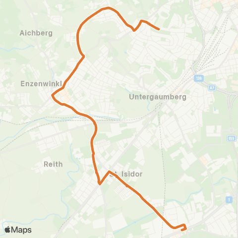 Linz AG Linien Linz Stadion - Linz Neue Heimat map