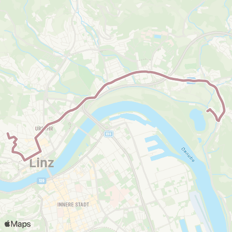 Linz AG Linien Linz Riesenhof - Steyregg Pleschinger See map