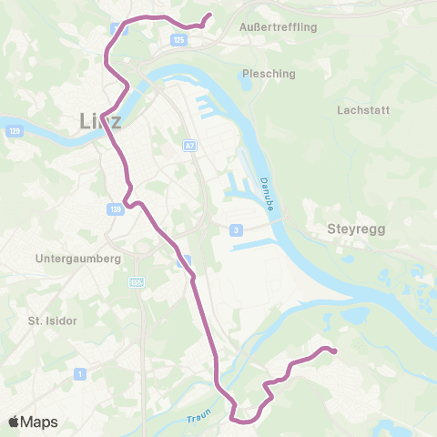 Linz AG Linien Linz JKU | Universität - Linz solarCity map