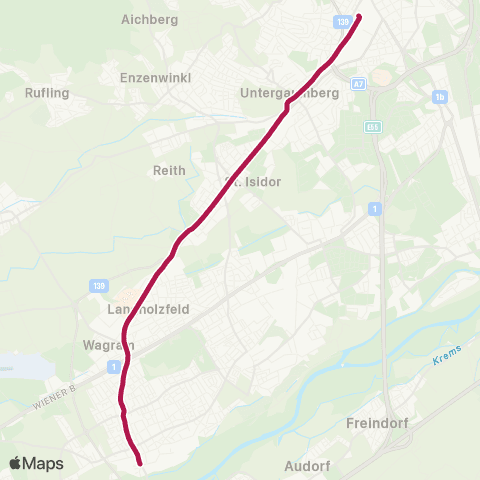 Linz AG Linien Linz Hauptbahnhof - Traun Schloss Traun map