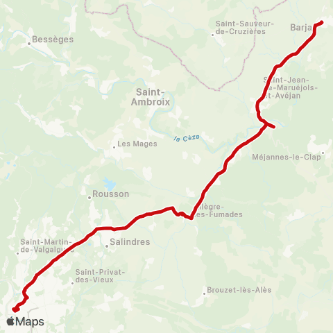 liO Ales - Saint-Ambroix map