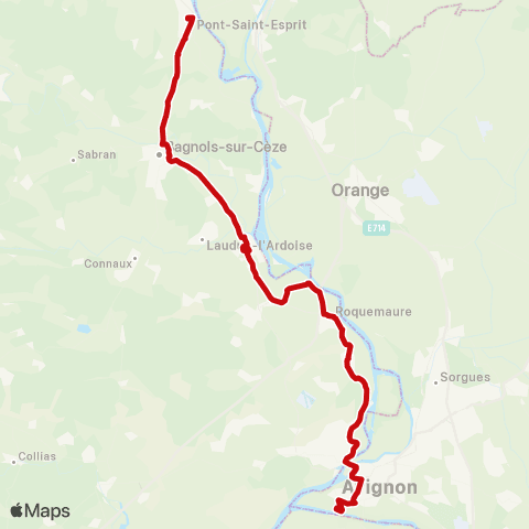 liO Pont Saint-Esprit - Avignon map