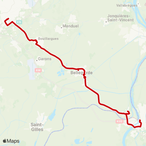 liO Arles - Nîmes map