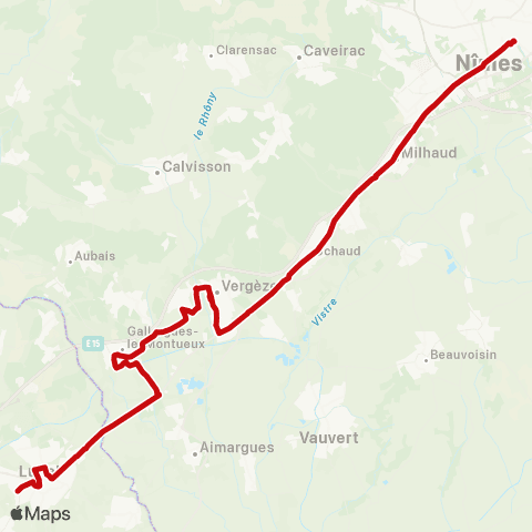 liO Lunel - Nîmes map