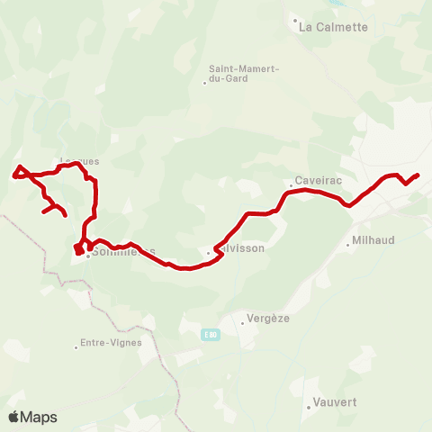 liO Sommieres - Nîmes map