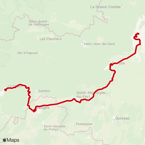 liO Le Vigan - Ales map