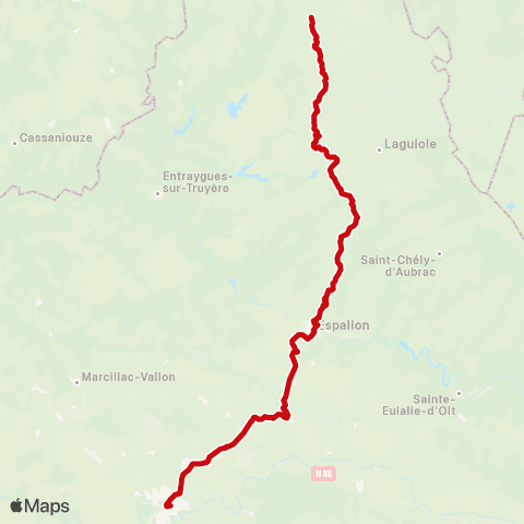 liO Laguiole - Espalion - Rodez map