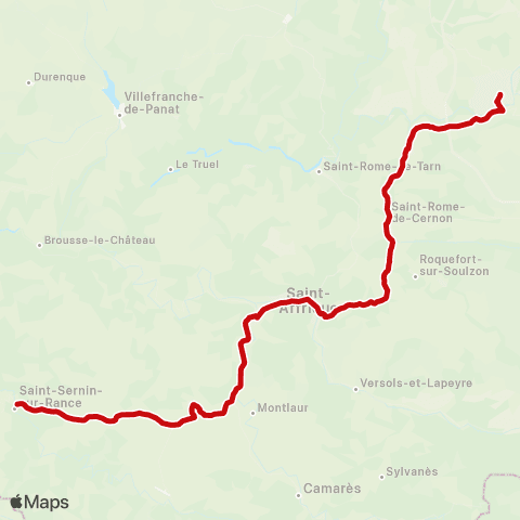 liO St Sernin - St Affrique - Millau map