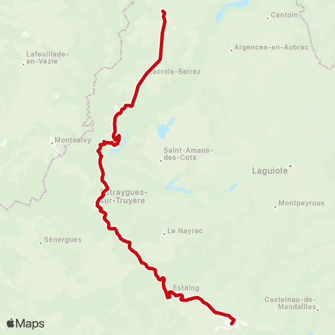 liO Mur de Barrez - Entraygues - Espalion map