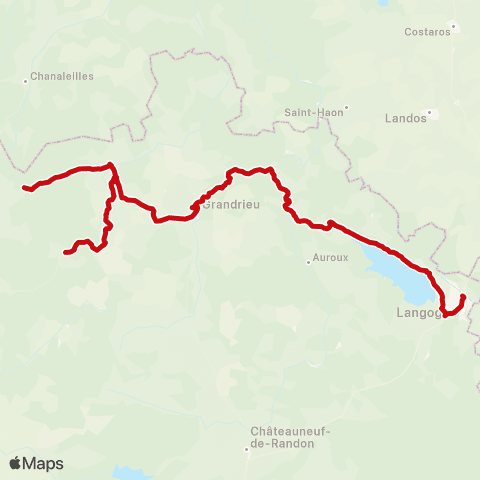 liO Langogne - Grandrieu - Bisons - Langogne map