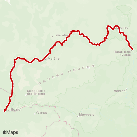 liO Florac - Ste Enimie - le Rozier map