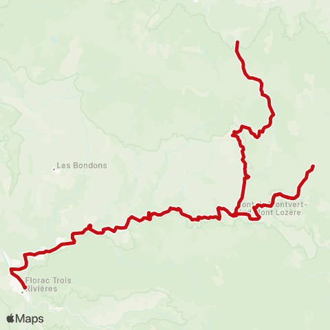 liO Florac - Pont de Montvert - Mont Lozere map
