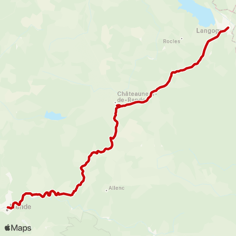 liO Mende - la Bastide - Langogne - le Puy map
