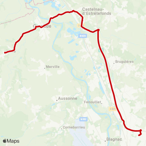 liO Larra - Grenade - Eurocentre - Toulouse Borderouge (M) map