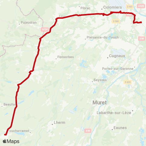 liO Rieumes - Fontenilles - Toulouse Arene (M) map