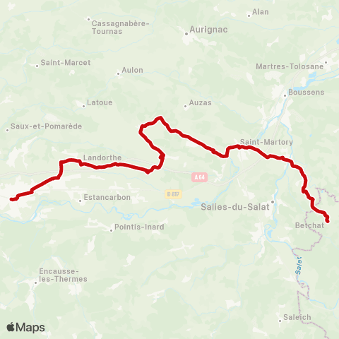 liO Betchat - Saint-Gaudens map