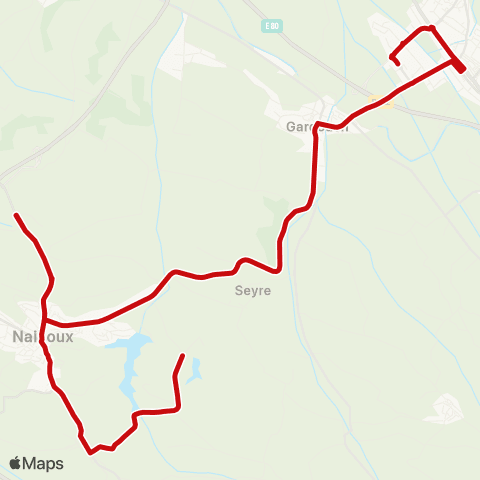 liO Montgeard - Nailloux - Villefranche SNCF map