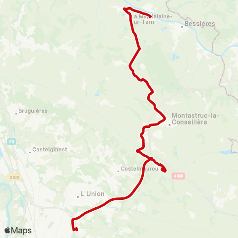 liO Bessieres - Gragnague - Balma (M) map