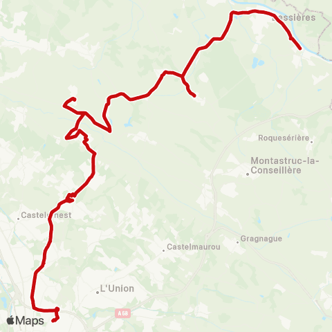 liO Buzet - Montjoire - Toulouse Borderouge (M) map
