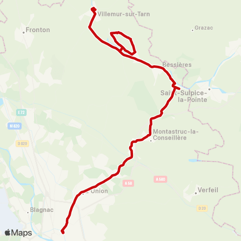 liO Villemur-s/-Tarn - Montastruc - Toulouse map