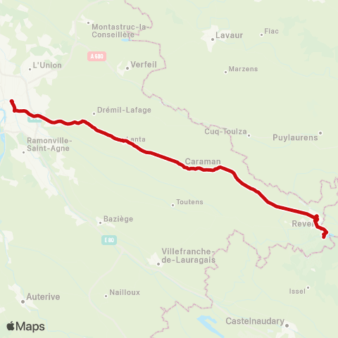liO Revel - Caraman - Toulouse map
