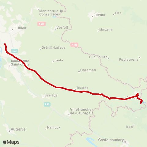 liO Revel - Fourquevaux - Toulouse map