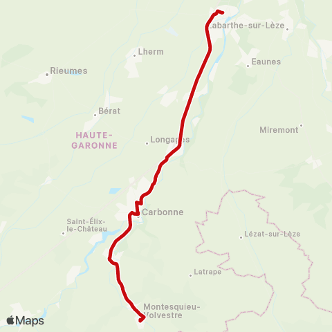 liO Montesquieu - Carbonne - Noe - Muret SNCF map