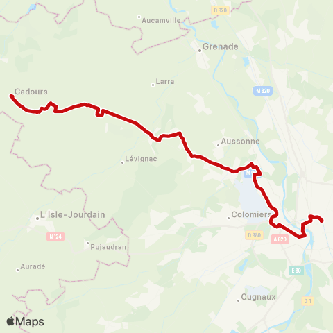 liO Cadours - Mondonville - Toulouse map