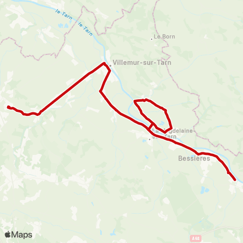 liO Buzet - Villemur - Fronton Lycée map