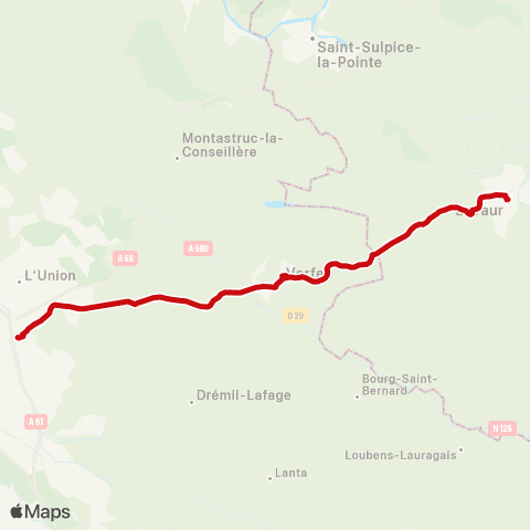 liO Lavaur - Verfeil - Balma (M) map