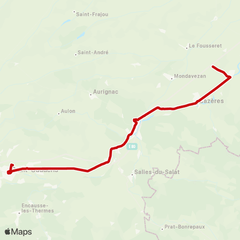 liO Mauran - Cazeres - Saint-Gaudens map