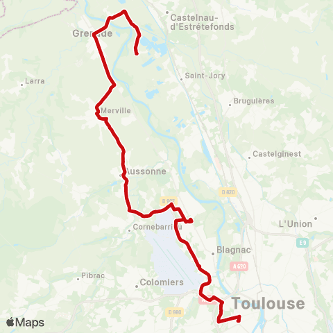 liO Verdun - Grenade - Merville - Toulouse Arenes (M) map