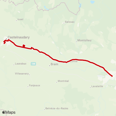 liO Carcassonne - Castelnaudary map