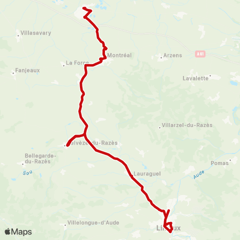 liO Limoux - Montreal - Bram map