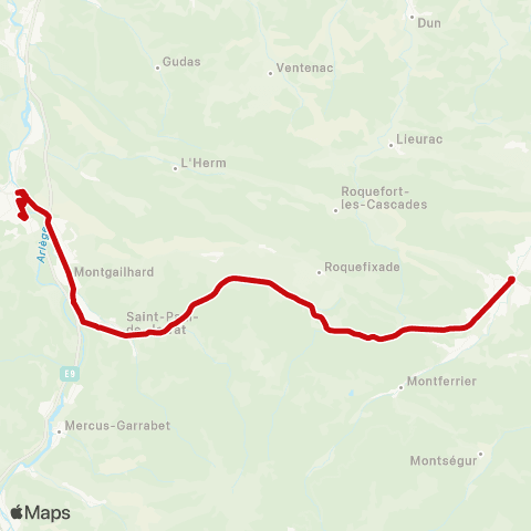 liO Lavelanet - Foix map