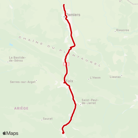 liO Tarascon - Pamiers map