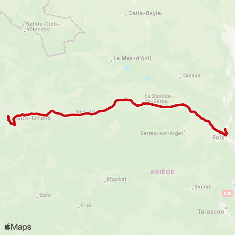 liO Foix - Saint Girons map