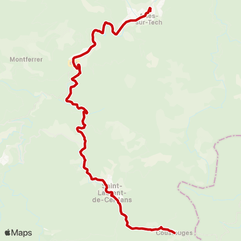 liO Coustouges - Arles sur Tech map