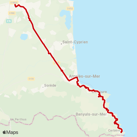 liO Cerbere - Perpignan map