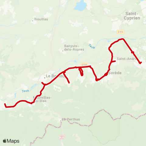 liO Ceret - Argeles map