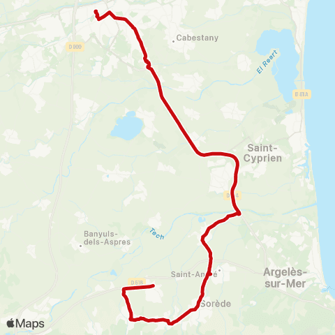 liO Villelongue Dels Monts - Perpignan map