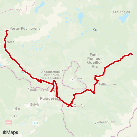 liO Bourg Madame - Mont Louis map
