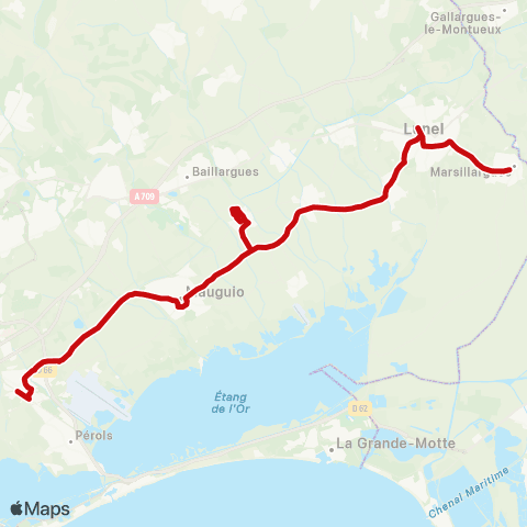 liO Lattes - Mauguio - Marsillargues map