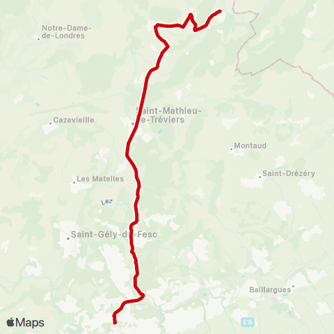 liO Montpellier - St Mathieu - Quissac map