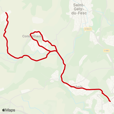 liO Montpellier - Combaillaux - Murles map
