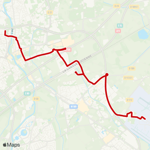 liO Navette Aéroport Montpellier map