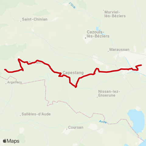 liO Béziers-Montady-Capestang-Quarante-Monto map