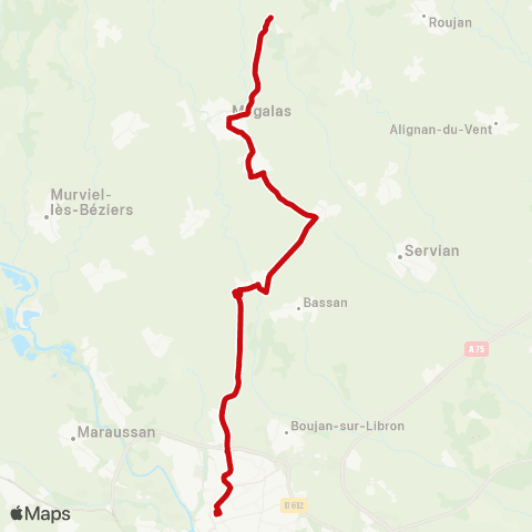 liO Béziers-Lieuran-Espon-Puisa-Magalas-Fouz map