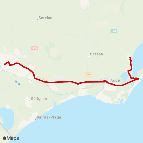 liO Béziers-Vias-Agde-Marseillan map